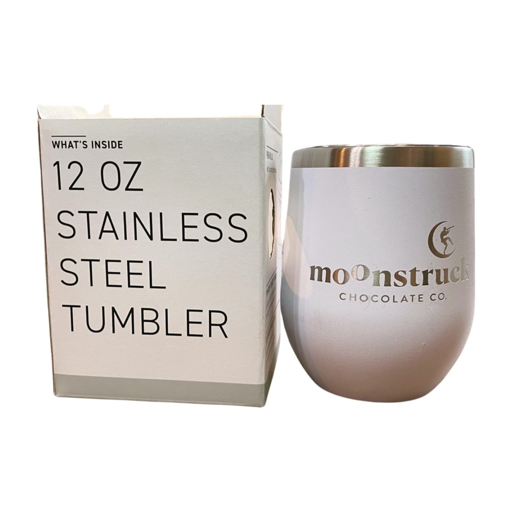 Moonstruck Chocolate stainless steel wine tumbler. New still in box.